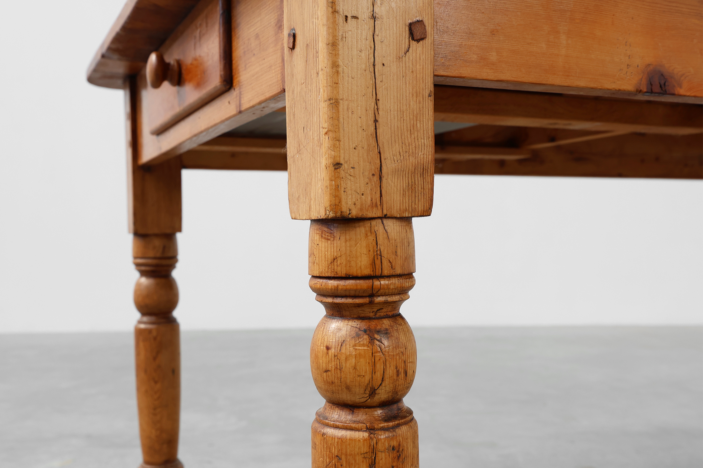 Antique Pine Farmhouse Table, France, Late 19th Century thumbnail